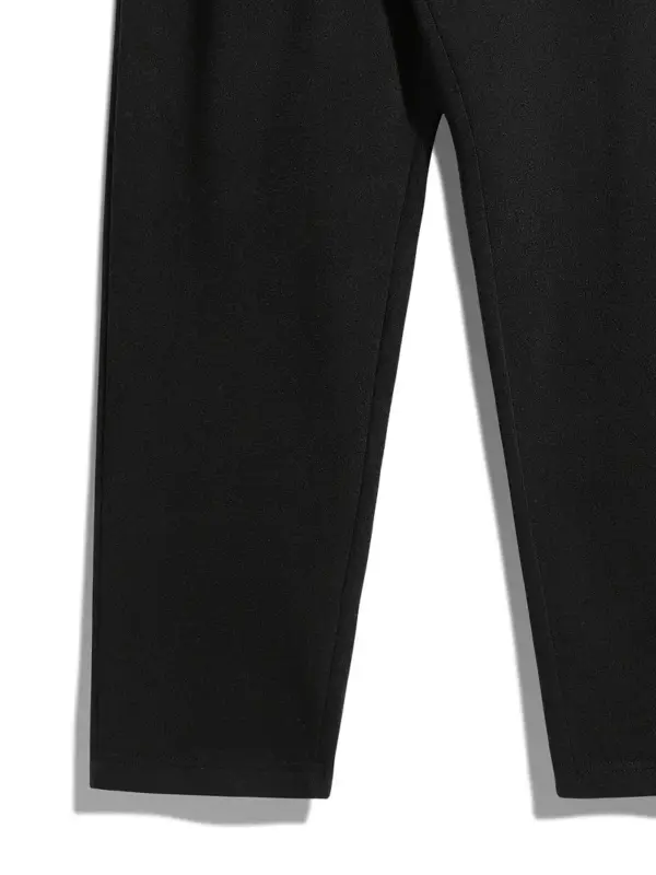 Black Hoodie Set – Zip Detail & Stretch Fabric - Image 6