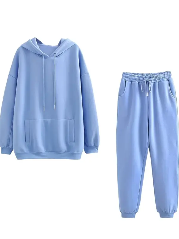 Blue Warm-Up Set – Hooded Top & Joggers